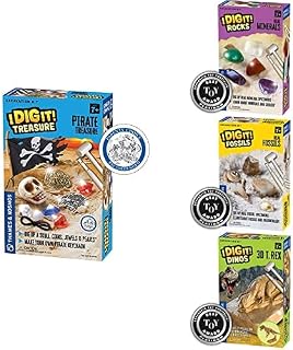 Thames & Kosmos I Dig It! Treasure - Pirate Treasure Excavation Kit, Rocks - Real Minerals Excavation Kit, Fossils - Real Fossils Excavation Kit, and I Dig It! Dinos 3D T. Rex Excavation Kit
