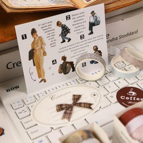 Suministros de diario de viñetas con cinta washi decorativa para planificadores 6