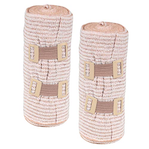 SEWOART 2 Rolls Striped Paper Tape Compression Wraps Flexible Fabric Compression Stomach Gauze Leg Wraps Thigh Compression Tape Fibers