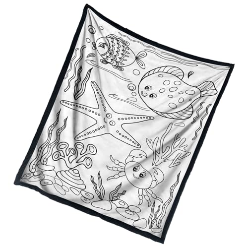 Couverture à colorier créative 150x127cm en polyester lavable et réutilisable pour ados