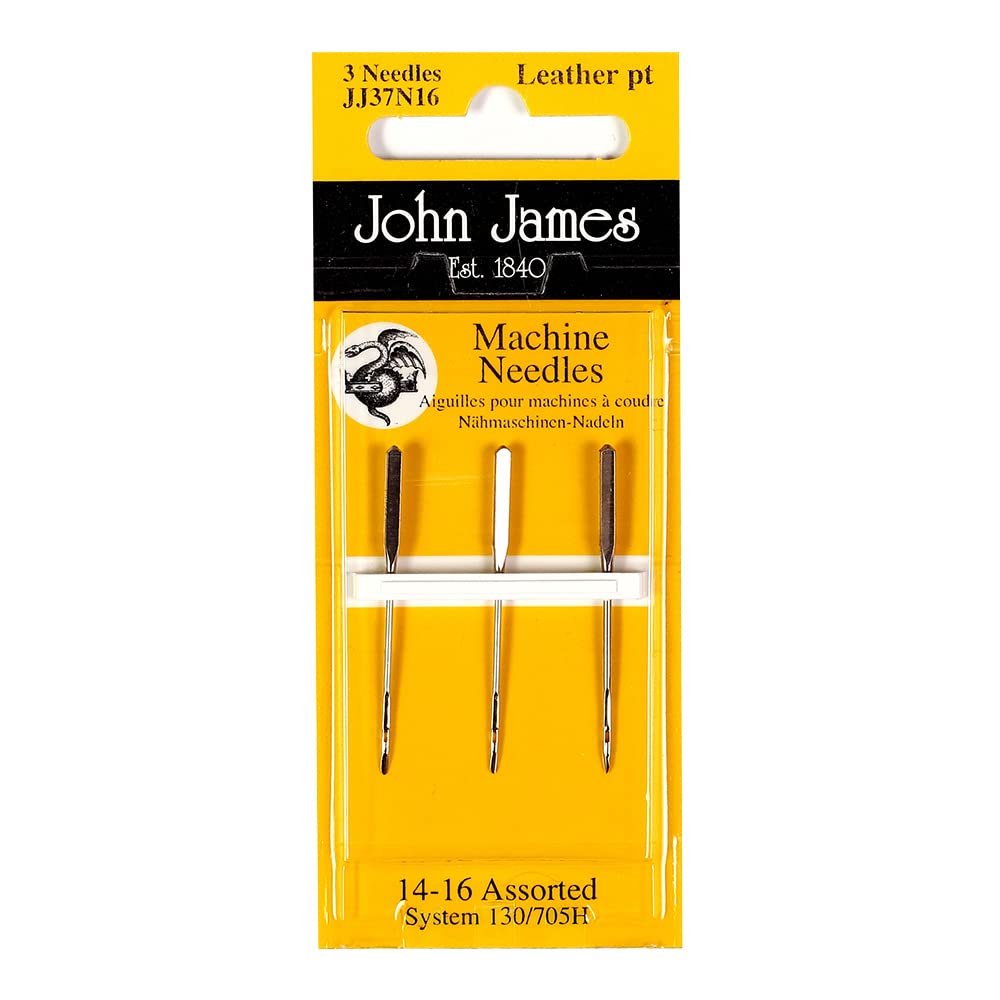 John James Machine Needles Various (John James Machine Leather Jj37n16 Sz 14-16 Pk 3)