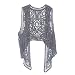 Pirate Curiosity Open Stitch Cardigan Boho Hippie Crochet Vest (Gray)