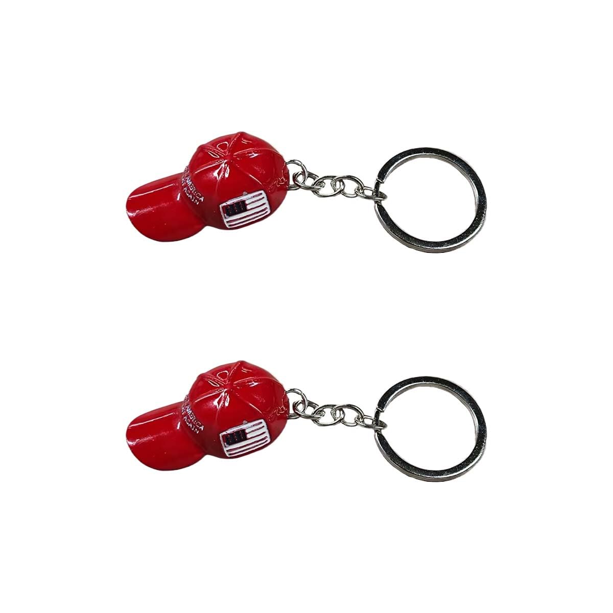 Car Hat Keychain Cool Metal Keychain with Key Ring Baseball Cap Keychain with USA Flag Auto Key Fob