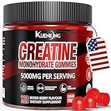 KuenKing Creatine Monohydrate Gummies for Men, Sugar Free Creatine Gummies for Women, Creatine Gummy Supplements to Support Muscle Building, Strength, Recovery, Pre Workout (120 Count) - Mixed Berry