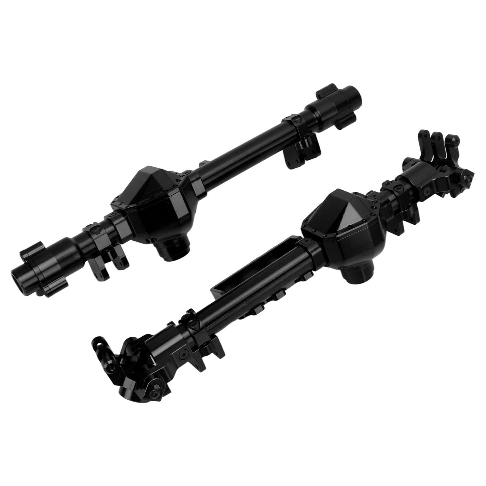 Aluminiowa osłona przedniej osi portalu do osiowego wału portalu 1/10 RC części do modernizacji samochodu 1/10 w skali, zestaw wału o wysokim prześwicie (czarny)