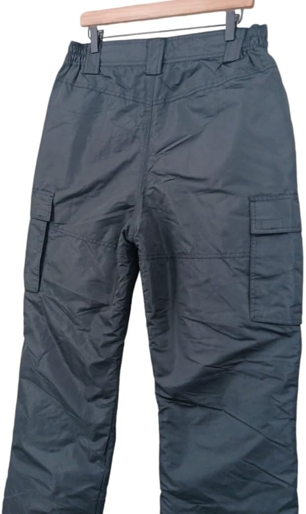 Boy's Insulated Cargo Snowboard Snow Pants - Black, Youth