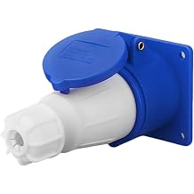 1Set Waterproof Industrial Connector Plug Socket,3Pin 16A 220V-250V 50/60Hz 2P+E IP44 Waterproof IEC60309 CEE/IEC Connector Power Connecting Socket Set 3-pin 16A Concealed Installation