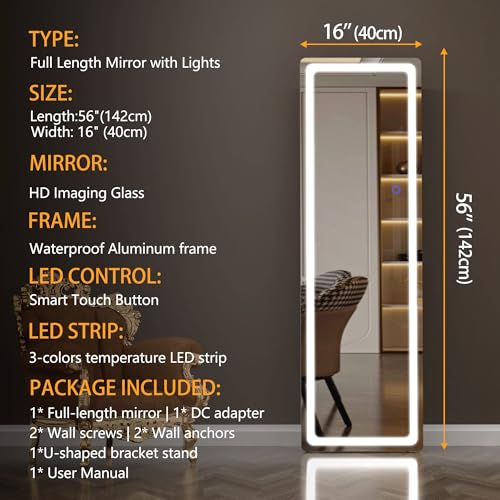 Hasipu Full Length LED Mirror – Modern Minimalist Home Decor - Image 8