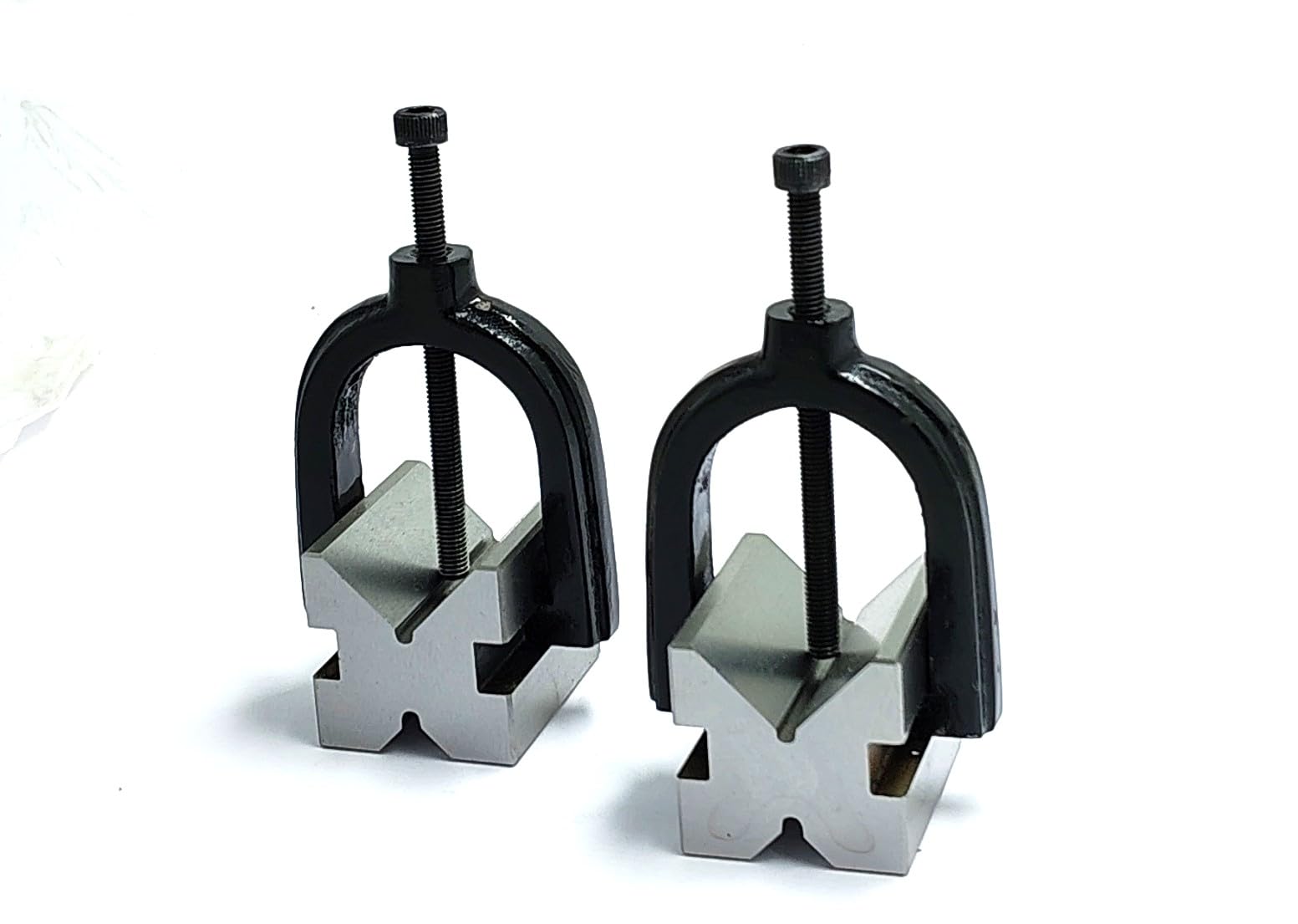 Hardened Steel V Block Set with Clamp 90 Degree Angle 1-5/8" x 1-1/4" x 1-1/4" Inch (40 x 32 x 32 mm) II Multi-use Gauge Gage Machinist Tool-image-2