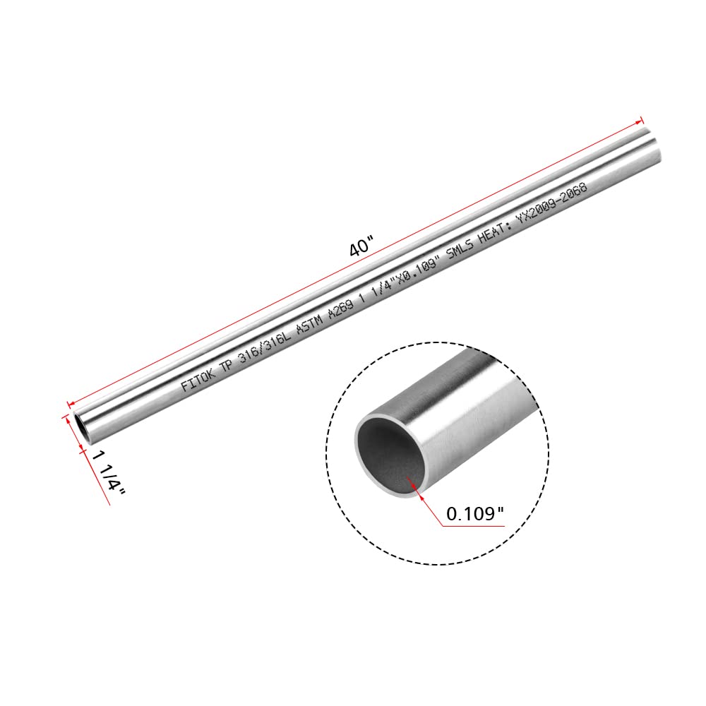 FITOK 316/316L Stainless Steel Seamless Tubing 1-1/4