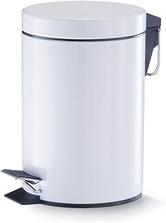Zeller Pedal Bin 3L in White, 17 x 17 x 26 cm