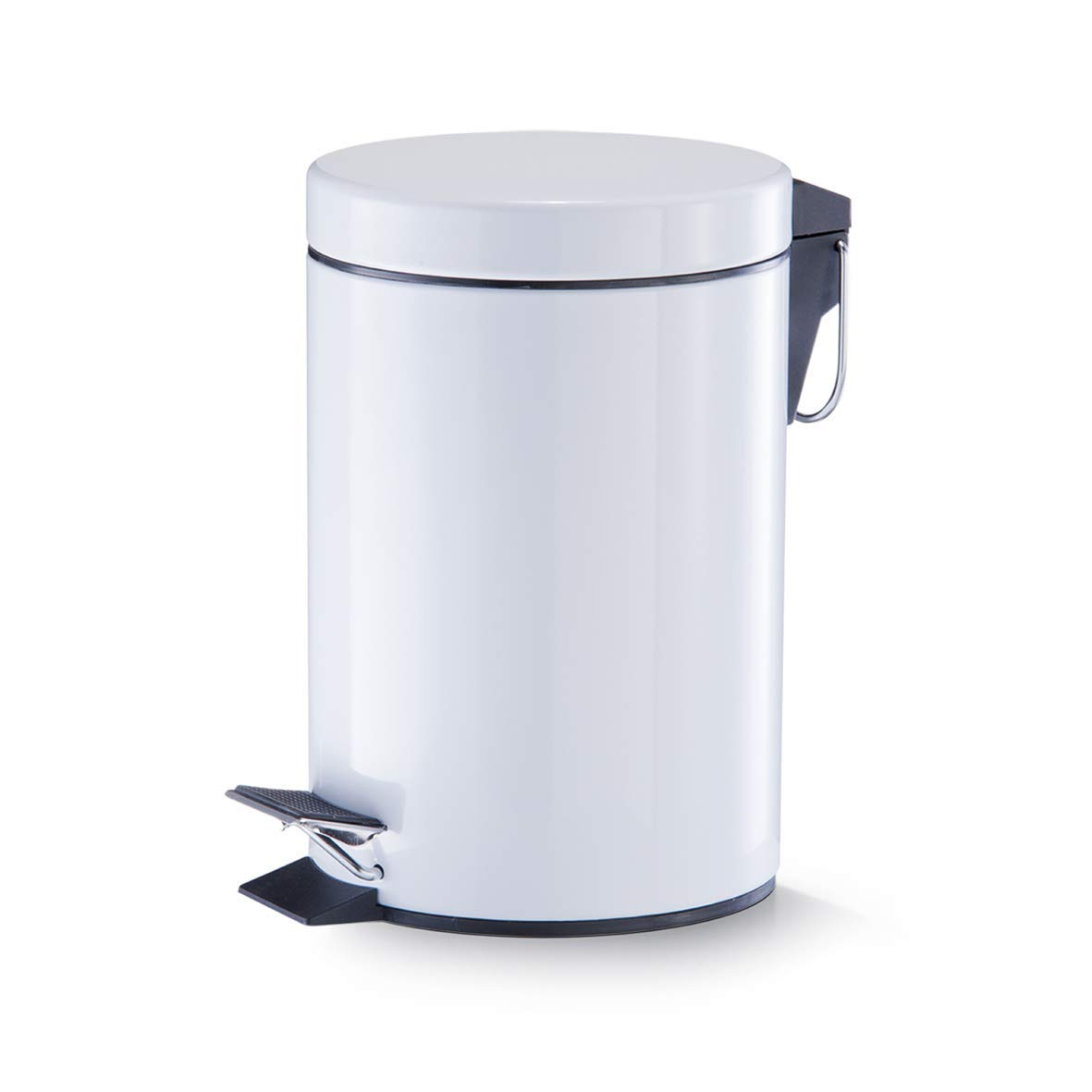 Zeller Pedal Bin 3L in White, 17 x 17 x 26 cm