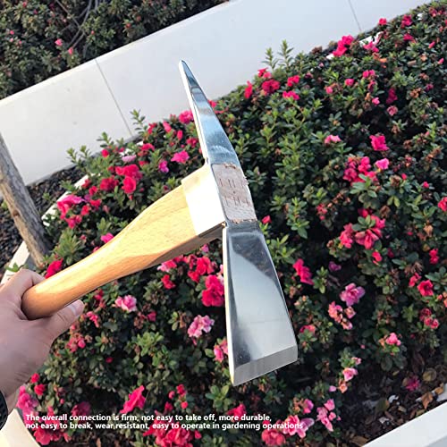 Stainless Steel Pickaxe Hoe with Wooden Handle, Pick Axes for Digging Pickaxe for Digging, Garden Pick Mattock Hoe - Thumbnail 4