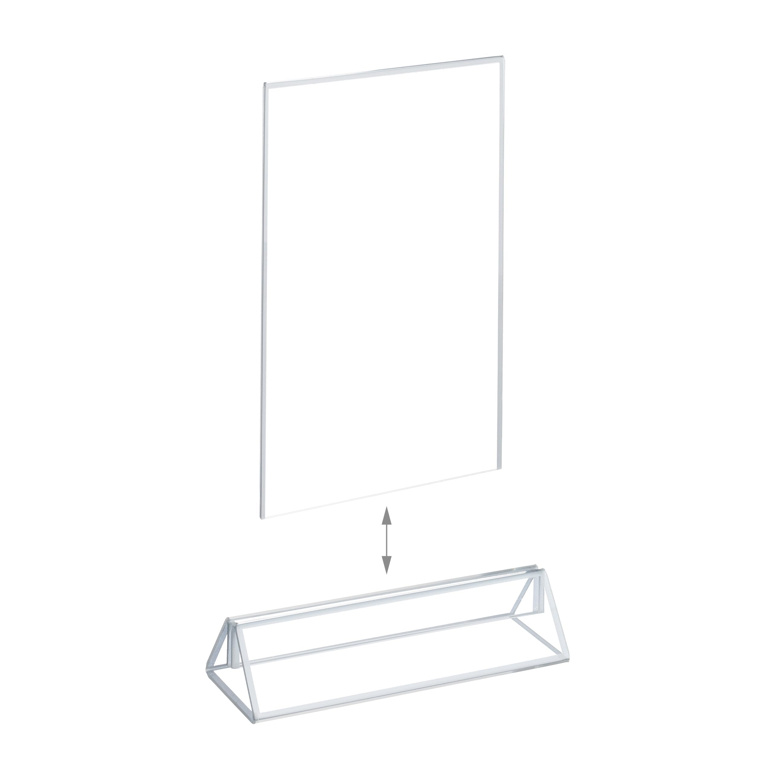 Relaxdays Portamenu da Tavolo, DIN A5, Set 6 Segnaposto Acrilico, Porta Menù Matrimonio, Battesimo, Trasparente Argento