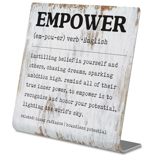 Empower Desk Sign Inspirational Office Decor with Boundless Potential Quote,