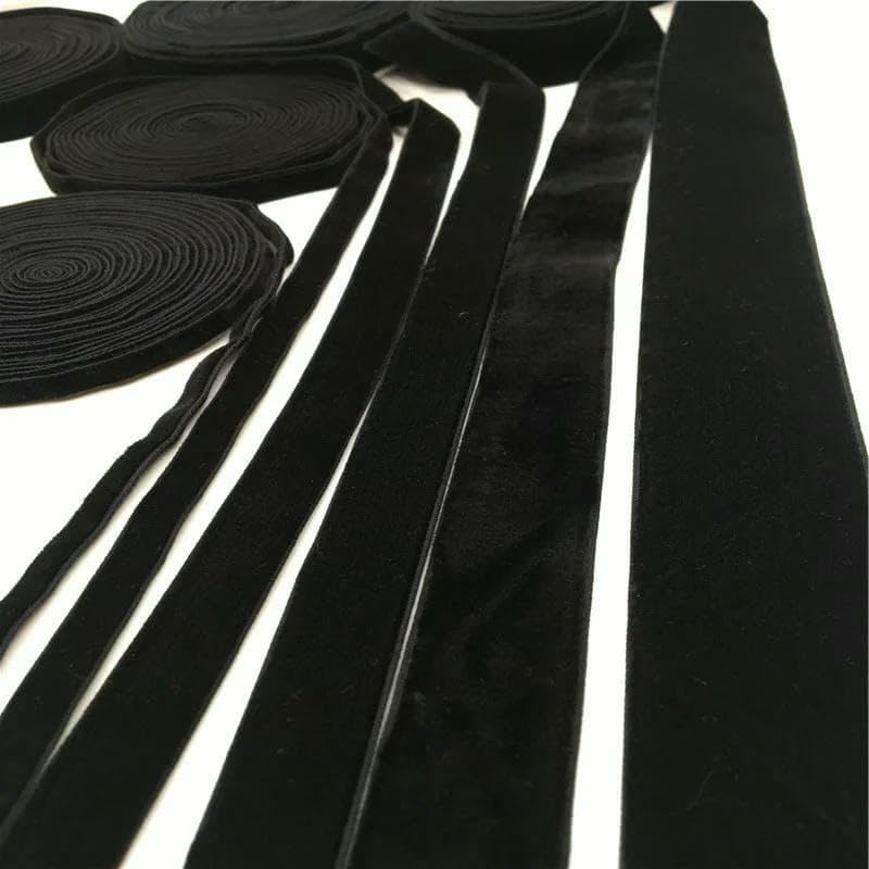 Cinta de terciopelo negro de nailon de doble cara de 6/9/15/19/25/38 mm para decoración de bodas, fiestas, regalos hechos a mano, manualidades navideñas, 1/3/5 yardas (25 mm - 3 yardas)