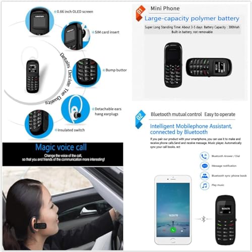 Hipipooo BM70-1 Smallest Mobile Phone L8Star Bm70 Tiny Mini Mobile Black Unlocked thumb #8