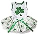 Petitebella Green Clover Puppy Dog Dress (White/Clovers, XX-Large)