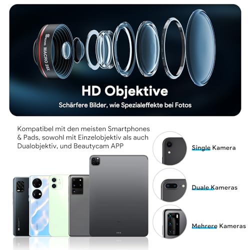 Selvim Objektiv Set für iPhone 7 und Smartphones mit 22X Teleobjektiv