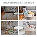 Throw Blanket Basket for Living Room, Extra Large Cotton Rope Basket for Storage, Woven Laundry Towel Hamper with Handles, Baby Toy Storage, 22