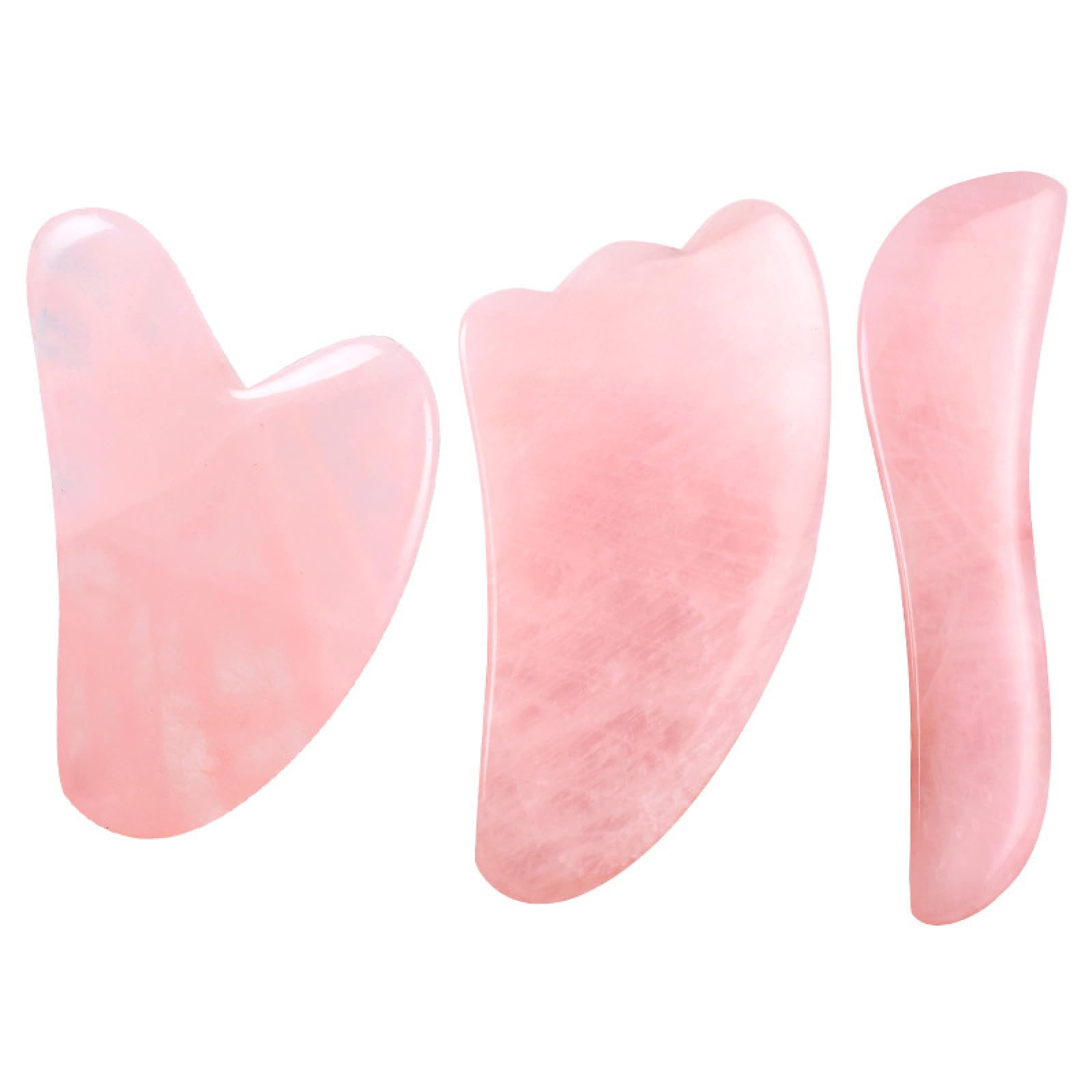 Gua sha stein, piedra gouache GuaSha herramientas de masaje raspador Gua Sha masaje for cara cuerpo natural masajeador facial de jade, 3 piezas