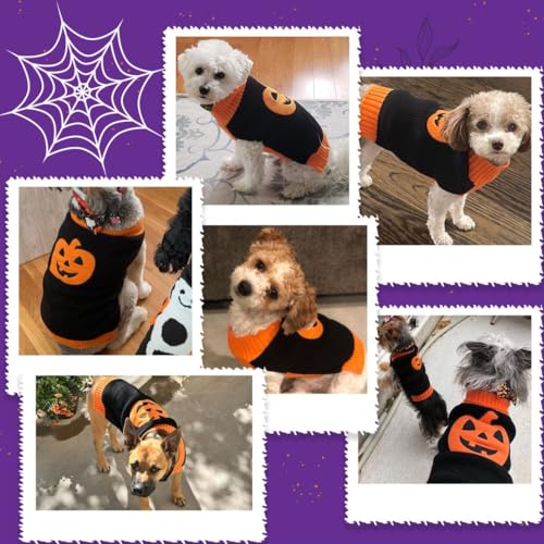 Strickpullover für Hunde, Halloween-Kostüm für kleine, mittelgroße und große Hunde, Schwarz
