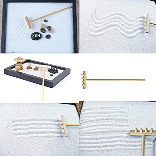 Zestaw ogrodowy Zen, Mini Zen Garden, drobny piasek, kamienie w różnych kolorach, akcesoria biurowe, do medytacji, relaksu i na prezent