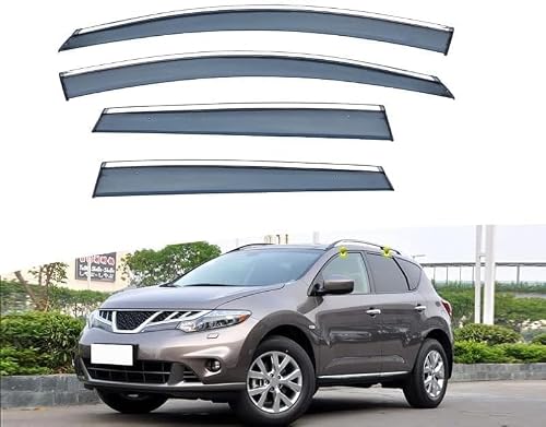 FengXH Window Deflectors for Nissan Murano 2011-2014 - 4pc Smoke Tint, Waterproof, Noise Reducing.