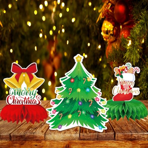 Centres de table de Noël : lot de 9 décorations de fête traditionnelles - 6