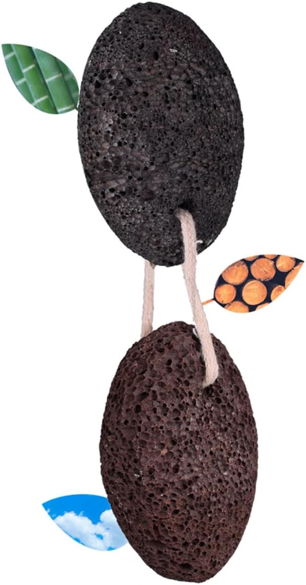Ipetboom 2pcs Foot Brush Natural Pumice Stone Dead Skin Scrubber Exfoliating Body Scrubber for Feet Hands Heels Earth Pumice Stone