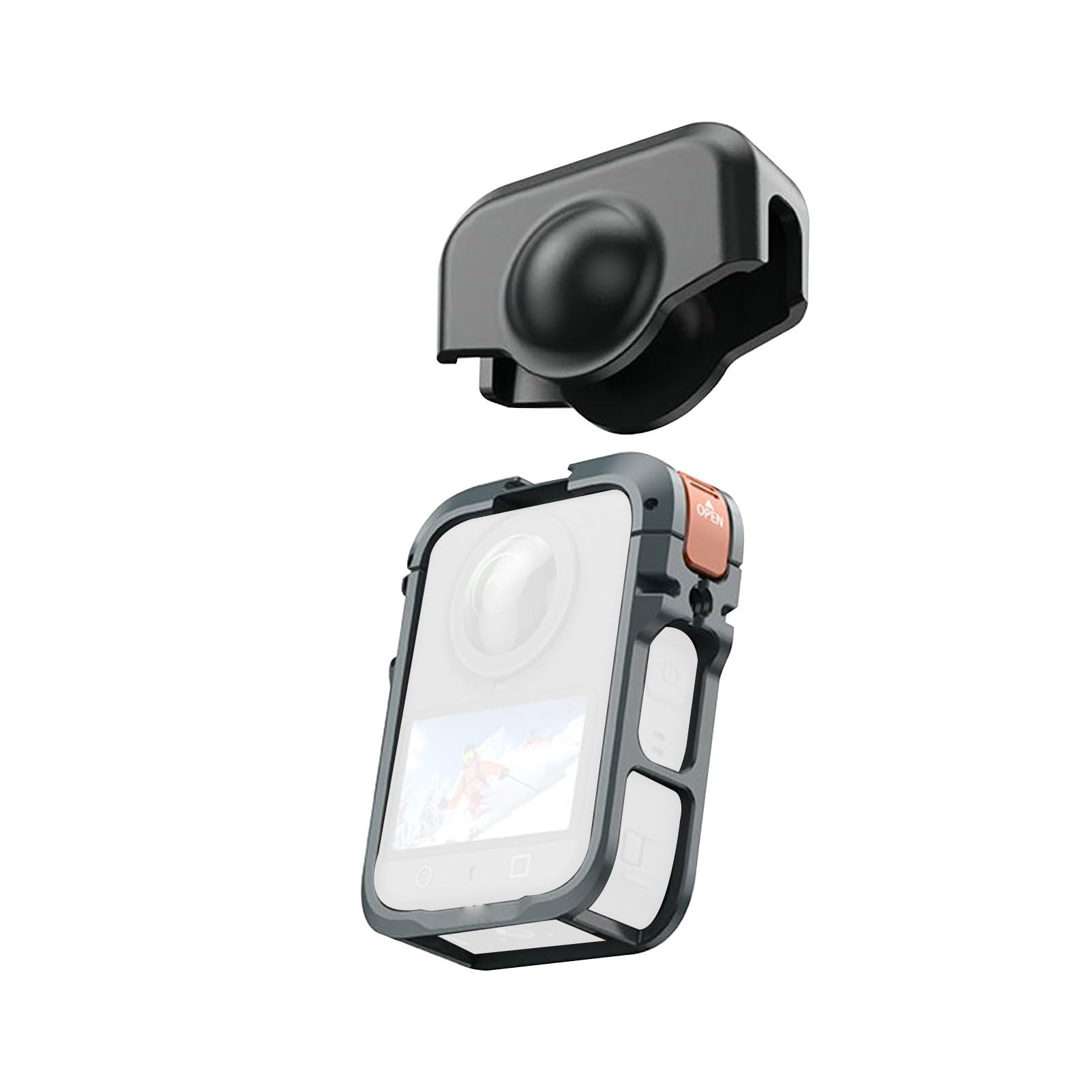 Custodia Protettiva in Metallo per Fotocamera Design Sicuro Installazione a Scatto per 360 Appassionati di Sport, attività All'aperto Lega di Alluminio + Silicone
