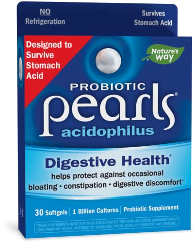 Nature’s Way Probiotic Pearls Acidophilus, 1 Billion Live Cultures, 30 Softgels