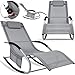 Produktbild KESSER® Sonnenliege Relaxliege Schwungliege | Gartenliege | Gartenstuhl | Klappstuhl faltbar | Liegestuhl | Schaukelsessel | ergonomische Relaxsessel | wetterfest | 150 kg Belastung |, Grau