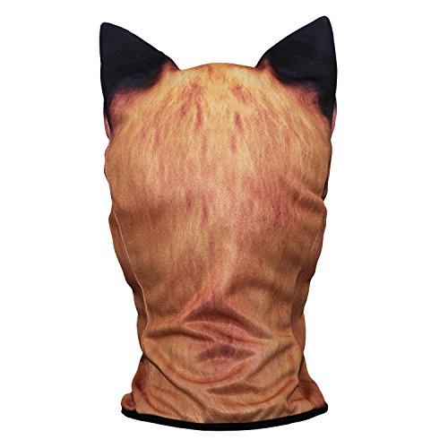 Image of WTACTFUL 3D Animal Ears Balaclava, Breathable Face Mask for Halloween
