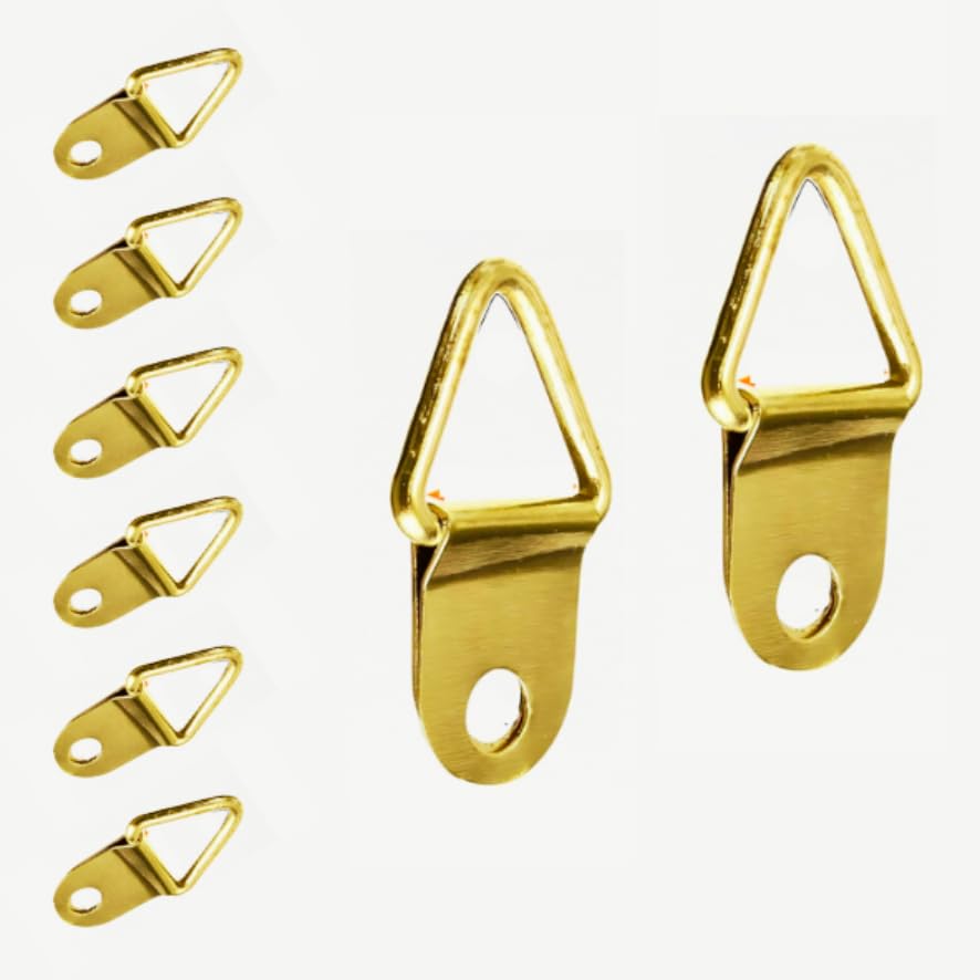 Storp® D-Ring Triangle Hooks for Hanging Picture - 50 Pcs Clock Paintings Artwork Picture Frame Hook Photos (Golden) (B0DCZLW826) Amazon Price History, Amazon Price Tracker