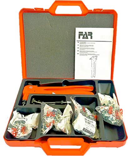 Rivettatrice professionale Far. Per insetti filettati. Dotata in valigetta per trasporto. Si possono utilizzare inserti in acciaio e in acciaio inox.