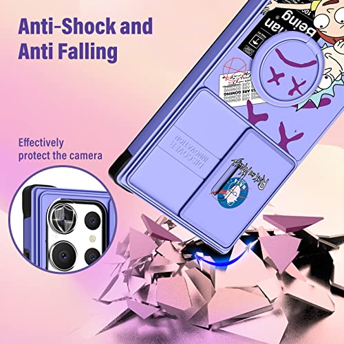 Oqpa For Samsung Galaxy S23 Ultra Case Cute Cartoon Phone Case, Kawaii Funny S23 Ultra Case For Women Girly Girls Cases With Camera Cover+Ring Holder For Samsung S23 Ultra 2023 5G 6.8", Hug Rick #TOP4