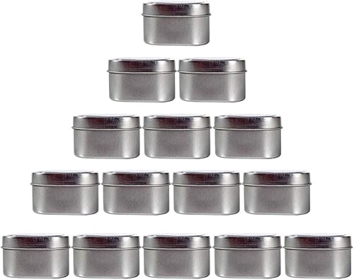 Miniatura 8 de Latas cuadradas de metal con tapas de ventana, paquete de 15 latas de plata cuadradas vacías para hacer velas, dulces, regalos y tesoros (4 onzas)