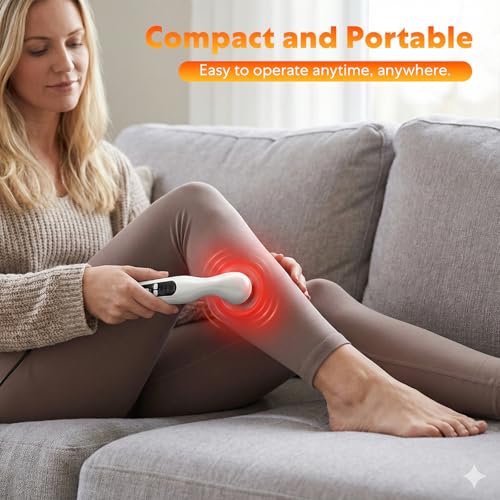 Tragbares Ultraschallgerät für Zuhause, Ultraschall Handgerät Schallwellengerät für Schmerztherapie und Arthrose, Ultraschall Massagegerät für Muskel- &Rückenschmerzen, 3 Geschwindigkeitsstufen