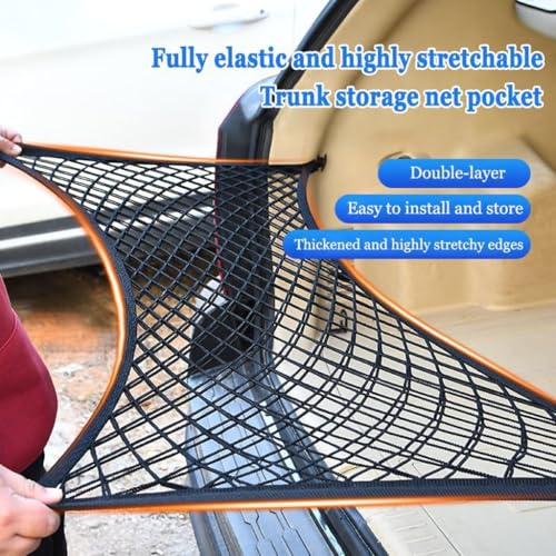 Image of Car Cargo Net for BYD Seal 2023 2024 2025, Adjustable Highly Elastic Trunk Net Storage Luggage Protection Nets Securing Accessories,90cm*30cm