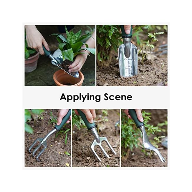 Garden Tool Tote Solid Bag with 11 Piece Hand Tools, Best Gardening Gift Set Organizer
