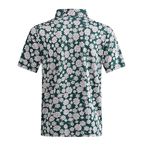 Deolax Mens Golf Shirt Performance Moisture Wicking Mens Polo Shirts Fashion Print Dry Fit Polo Shirts Short Sleeve Soft Breathable Polo T-Shirt Top Classic Quick Dry Lightweight Polo Shirts For Men #TOP4