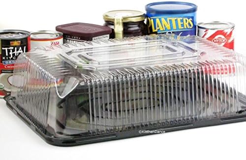 KitchenDance D & W Fine Pack Plastic Cake Display Carrier with Low Dome - 1/4 Sheet Plastic Cake Carrier, Perfect for Storage and Displaying Food - G83, 25 Count