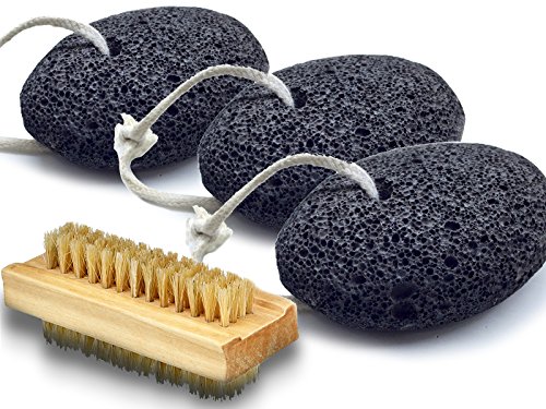 Pumice Stone For Feet (3 Pack) Natural Earth Lava Stone - Pumus Foot Exfoliator Feet Scrubber Rock and Scraper - Great for Dead Skin, Corn, Callus, Callous Removers For Feet, Pumic Foot File Grater