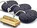 Bath Blossom Foot Pumice Stones (3 Pack) Natural Earth Lava - Skin Exfoliating Feet Scrubber Great for Callus and Corn Removal Bonus Nail Cleaning Brush