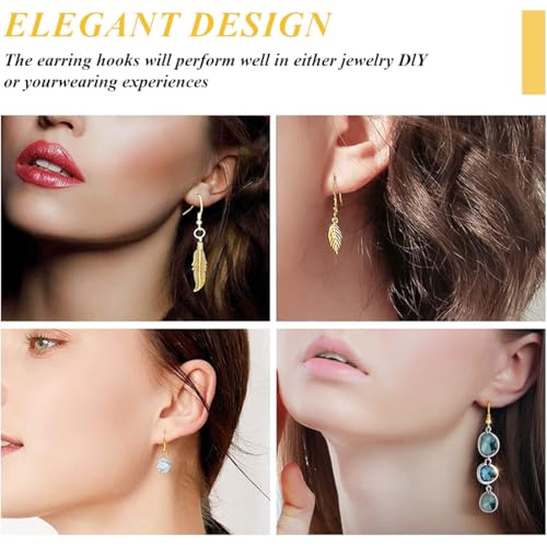 Miniatura 4 de Jeyorzy 150 Piezas Enganches Pendientes, Ganchos Para Pendientes, Hipoalergénicos Ganchos Para Pendientes Con Bola De Resorte, Accesorios Para Hacer Pendientes, Bricolaje Pendientes Joyería Hacer, Oro