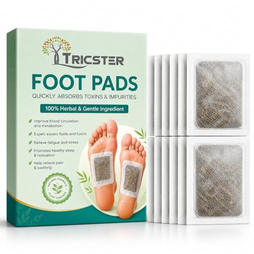 Image of TRICSTER Detox Foot Patches for Deep Cleansing & Relaxation | Natural Bamboo Vinegar Ginger Foot Pads for Toxin Removal, Stress Relief, Better Sleep & Foot Care | Herbal Foot Patch for Men & Women (Pack of 10)