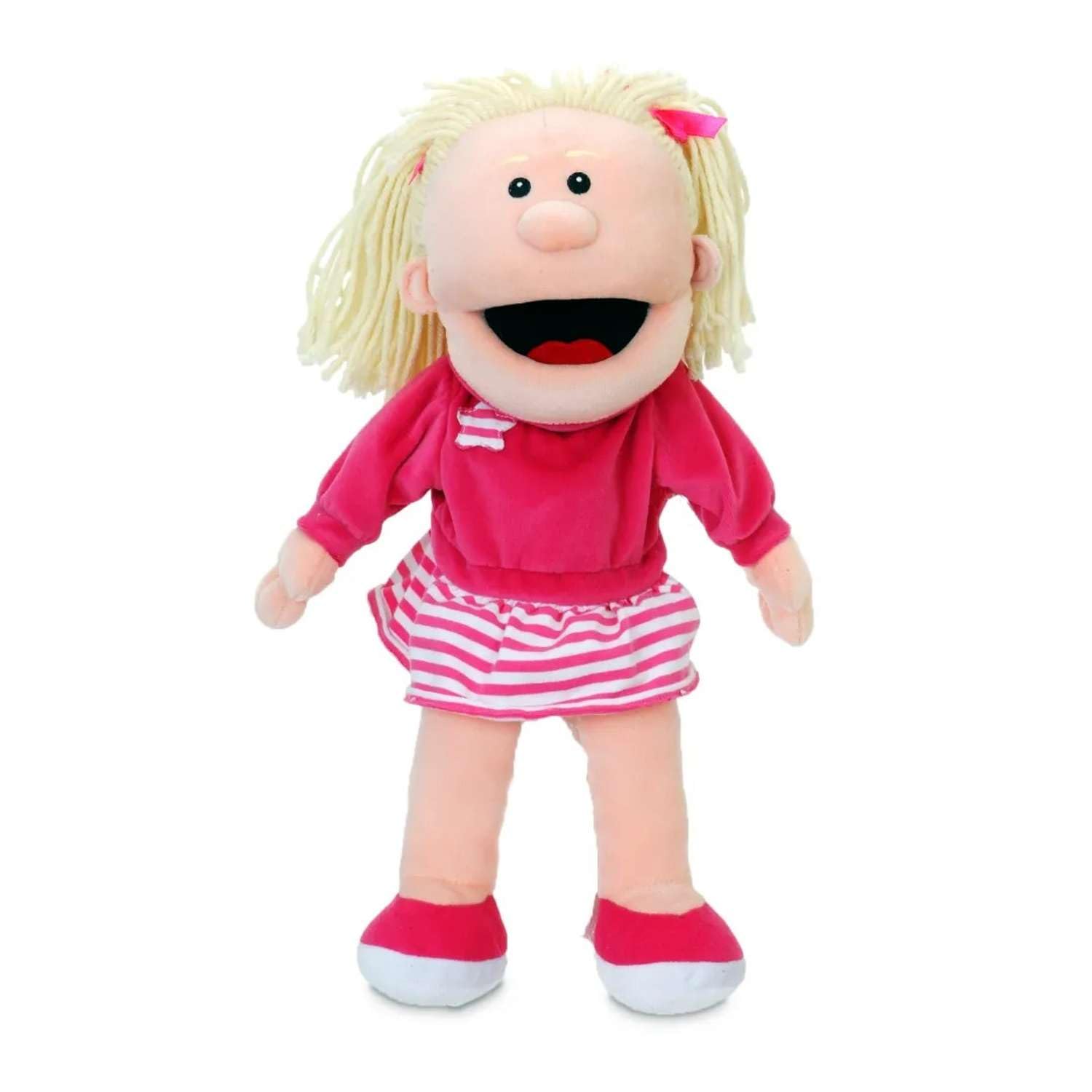 Fiesta Crafts T-2420 White Girl Moving Mouth Hand Puppet