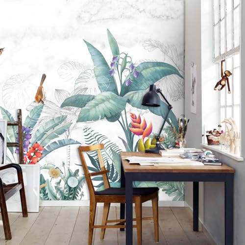 SIDIANYA European Oil Painting, Flowers, Plants, Birds murals Woodland Tree Peel and Stick self Adhesive Wallpaper for Bedroom Living Room (SDY-15, 118 "×83 ") by SIDIANYA - Used condition - Image 5