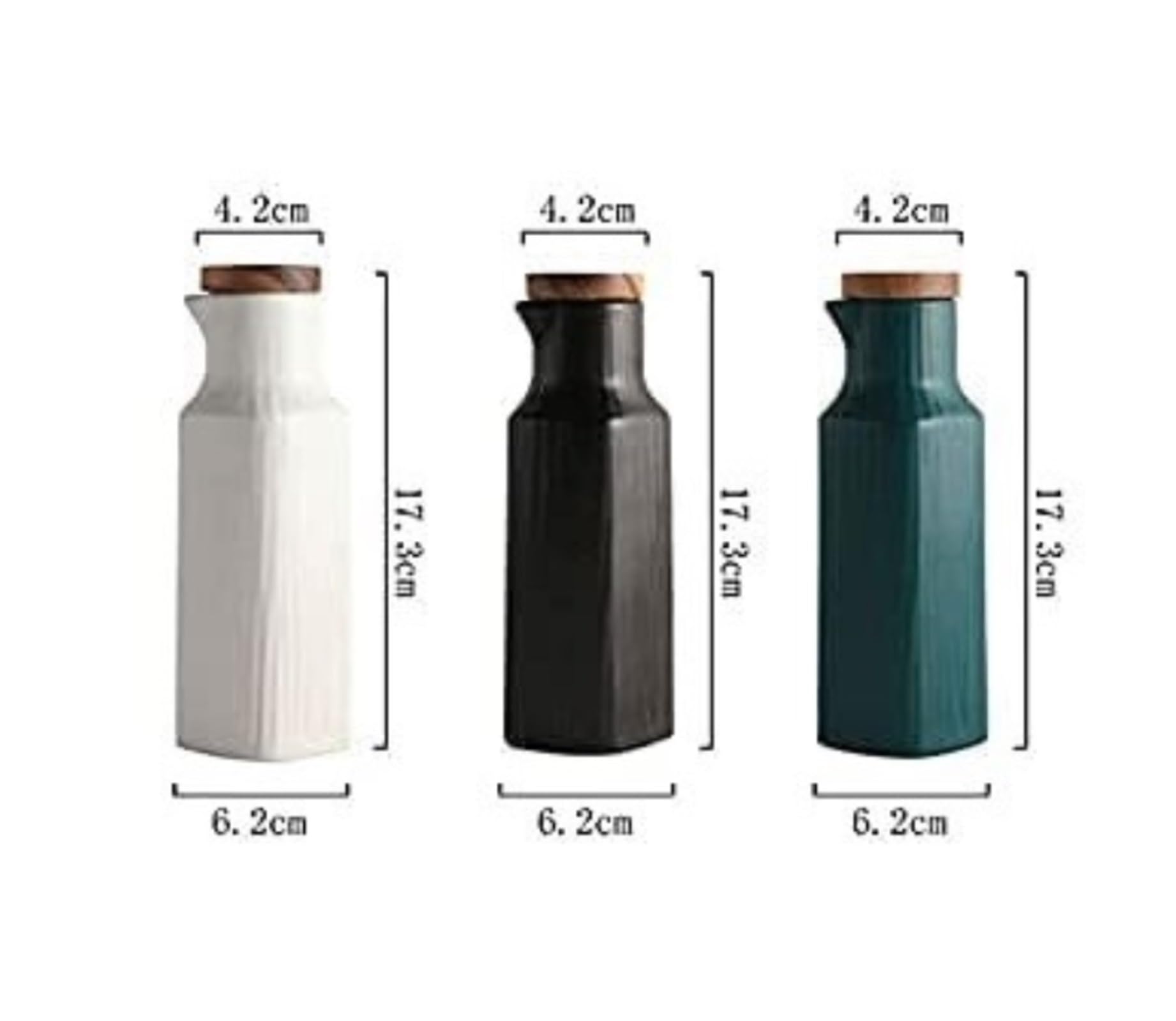 Set Olio e aceto Dispenser di Olio e aceto, Bottiglia di Olio di Ceramica, Bottiglia da Tavolo - Dispenser di Ceramica for Bottiglie di contenitori da Cucina Oliera(Blanc)